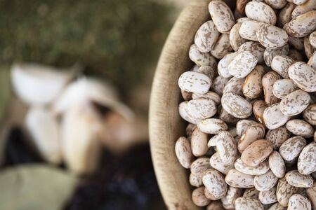 Flat Lay Dried Pinto Beansの写真素材
