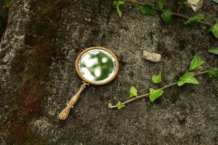 Old vintage mirrorの写真素材