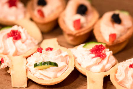 Finger food ready on a dish for party or eventsの写真素材
