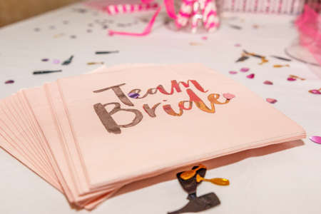 Disposable Napkins, Team Bride partyの写真素材