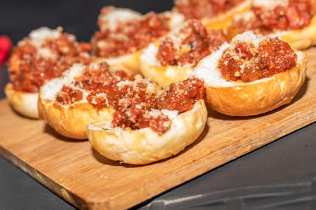 Finger food ready on a dish for party or eventsの写真素材