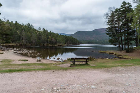 Loch an Eilein near Aviemore landscape shots of a relaxing scene or walking for pure air during springの写真素材