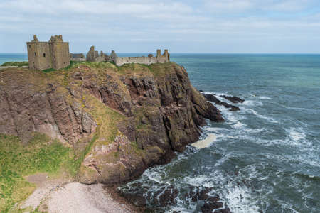 Dunnottar fortress or castle. Highlands of Scotland during spring season.のeditorial素材