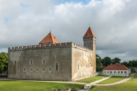Kuressaare, Saaremaa island, Estonia - 03.08.2020: Sightseeing of Estonia. A summer view of Kuressaare castleのeditorial素材