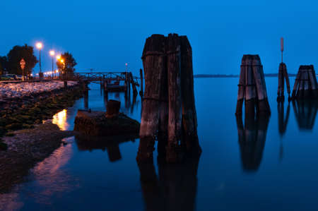 Punta Sabbioni , lido Venetia, in the early Morning, Blue Hourの写真素材