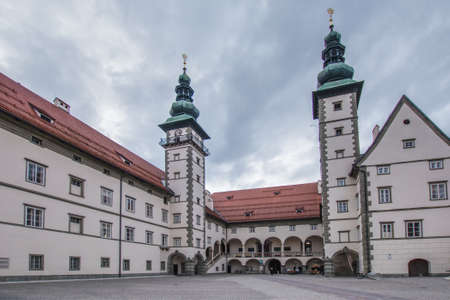 KLAGENFURT, AUSTRIA MAR 04, 2020: The county house "Landhaus" in Klagenfurt, the capital of Carinthia Seat of the Carinthian governmentのeditorial素材