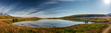 Breathtaking Morning Scenery in Durmitor National Park in Montenegroの写真素材