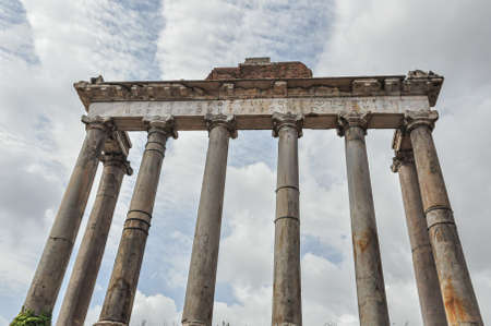 Ruins of the Roman Forum in Rome, Italy. Ancient Roman ruinsの写真素材