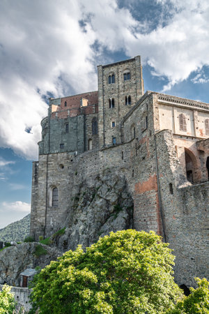 Saint Michael's Abbey (Piedmont, Italy). In the church The "Sacra di San Michele" (Sant Michael's Abbey) was probably built in 966 on Mount Pirchiriano, situated on the south side of the Valley of Susのeditorial素材