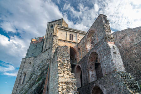 Saint Michael's Abbey (Piedmont, Italy). In the church The "Sacra di San Michele" (Sant Michael's Abbey) was probably built in 966 on Mount Pirchiriano, situated on the south side of the Valley of Susのeditorial素材