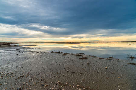 Breathtaking winter landscape in the Badlands of Camargue France