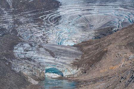 Closeup of lower part of Pasterze Glacier, Grossglockner, Hohe Tauern, Austriaの写真素材