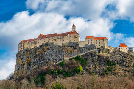 View on mighty castle Riegersburg in early spring in Styria, Austriaのeditorial素材