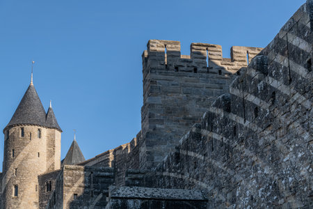 Ramparts, Walls and Towers of Carcassonne, Franceのeditorial素材