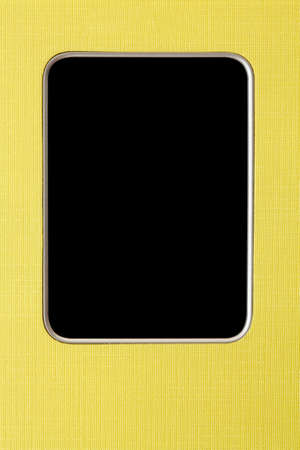 Screen in yellow linenの写真素材