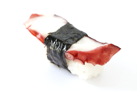 Tako sushi isolated on white の写真素材