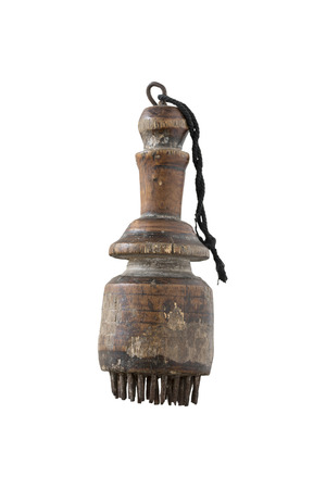 Antique wood brush with iron pinの写真素材