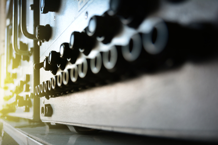 retro style radio electronics control device panelの写真素材