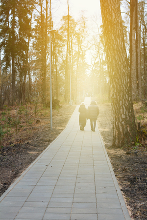 Walking in the parkの写真素材