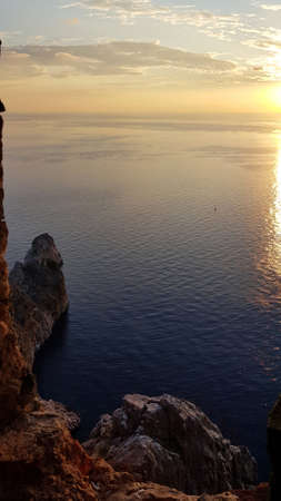 Beautiful sea and rocks view during sunset from Alanya castle at peninsula. Turkeyの写真素材