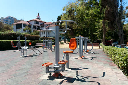 Exercise equipment located outsideのeditorial素材