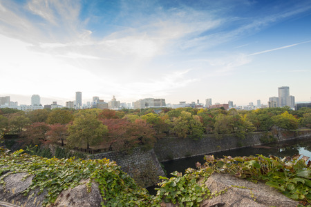 osaka Castle Park - 2014 October 29 : is a public urban park and historical site situated at Osaka, Japan. It lies on the south of the Okawa  and occupies a large area in the center of the city of Osaka. This park is the second largest park in the city.のeditorial素材