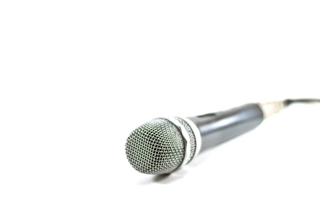 Microphone  on a white backgroundの写真素材