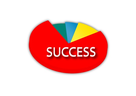 success pie chart in white backgroundのイラスト素材