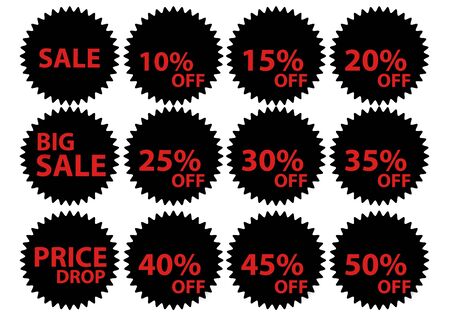 isolated black zigzag sale tagのイラスト素材