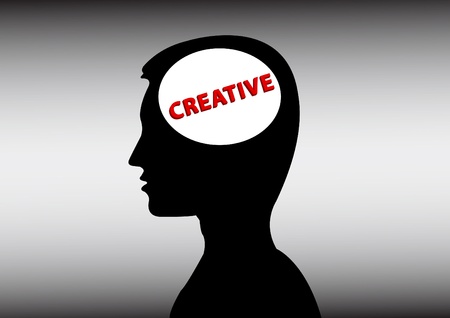 human with a creative headのイラスト素材