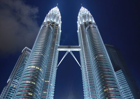 petronas building at inght timeのeditorial素材