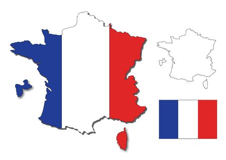 france map with a flag insideの写真素材