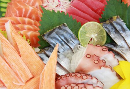 various kind of fresh sashimiの写真素材