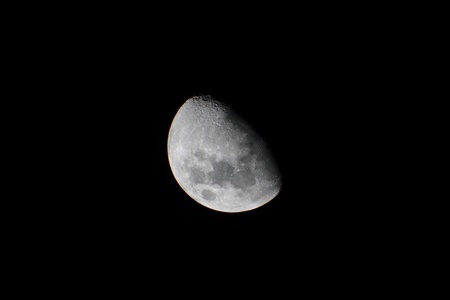 half moon in the sky