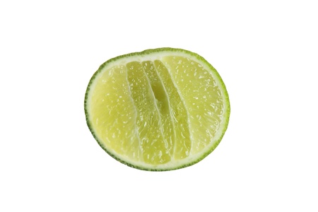 half lime in white background