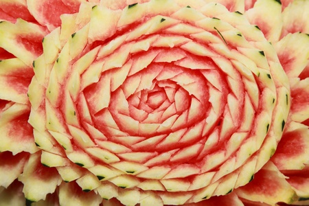 background of beautiful carved watermelonの写真素材