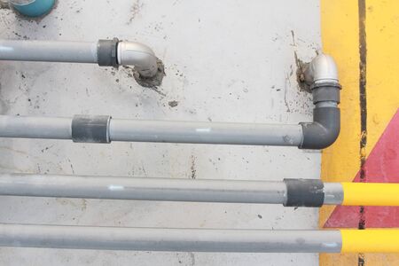 pipe lines on the groundの写真素材