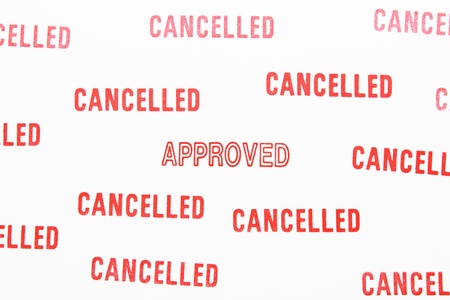 isolated approved  amoung cancelled stampの写真素材