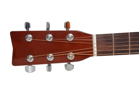 isolated headstock of the guitar