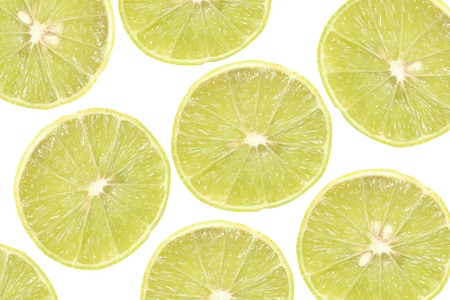 background of slice yellow lime in white background
