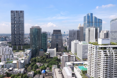 BANGKOK, THAILAND - JUNE 8. cityscape view of modern building in Bangkok on June 8, 2013 in Bangkok, Thailand. Bangkok is one of the most crowded city in the world with 7,02 million inhabitants.のeditorial素材