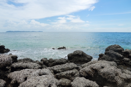 seascape of koh larn thailand in summerの写真素材