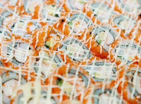 background of japanese california makiの写真素材