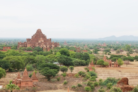 ancient temples and pagodas in bagan myanmarの写真素材