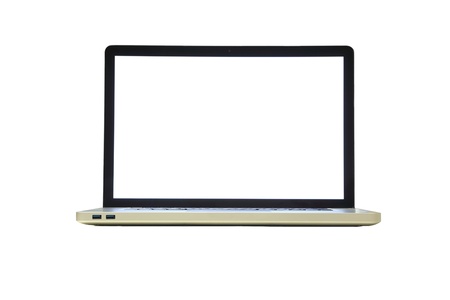isolated laptop with blank space in white backgroundの写真素材