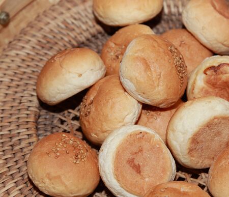baked bread on wood table