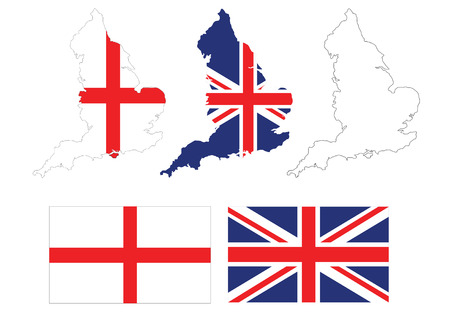 vector of british map with UK flag insideのイラスト素材