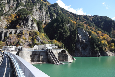 scene of Kurobe dam at Japan Alpのeditorial素材