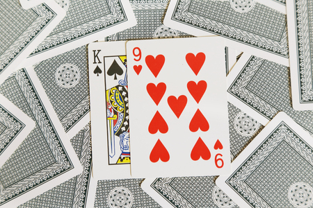 k9 cards on top of other cardsの写真素材