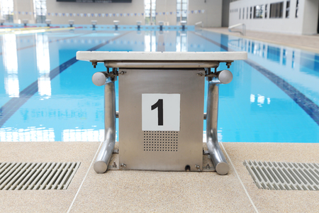 swimming start platform with no oneの写真素材